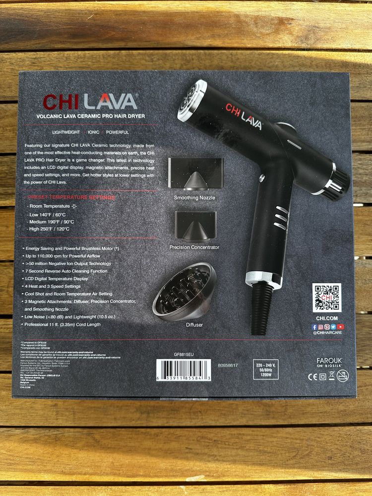 Profesjonalna suszarka CHI LAVA - nowa, lekka, długi kabel