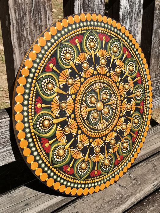 Em Pré-encomenda Portes Incluídos Mandala 40 cms Pintada à Mão