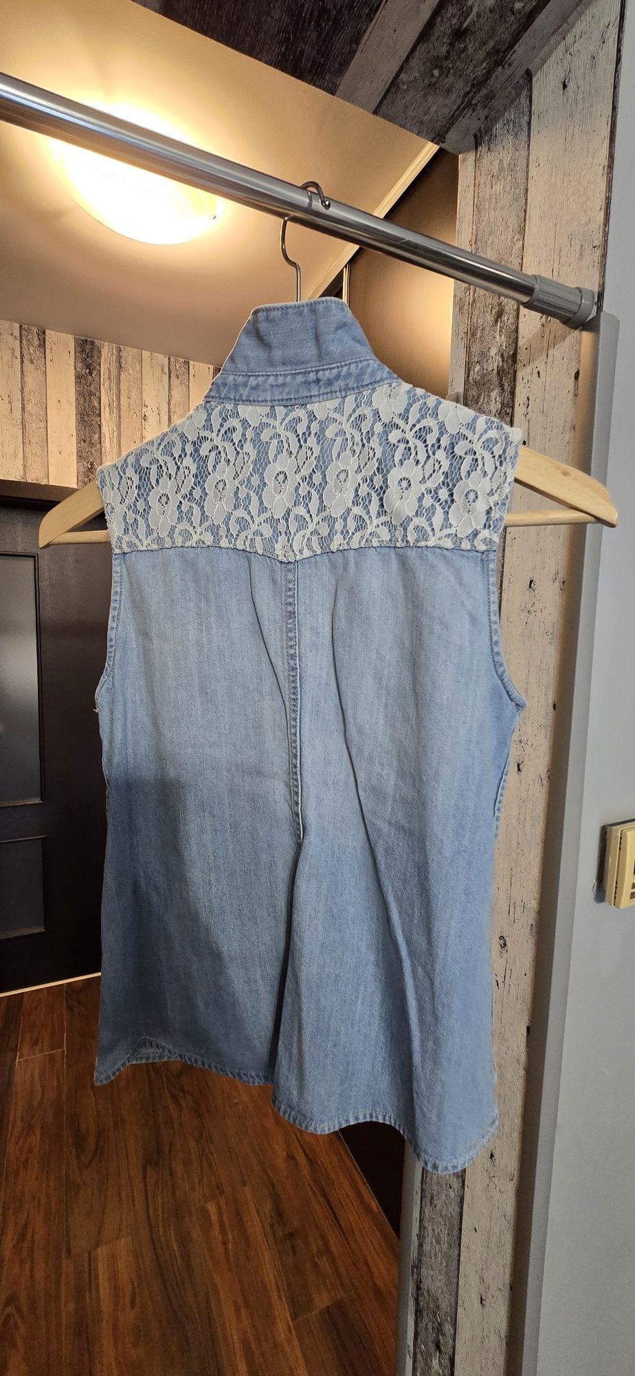 Jeansowa koszula bez rękawów, H&M, 158cm, 12-13lat