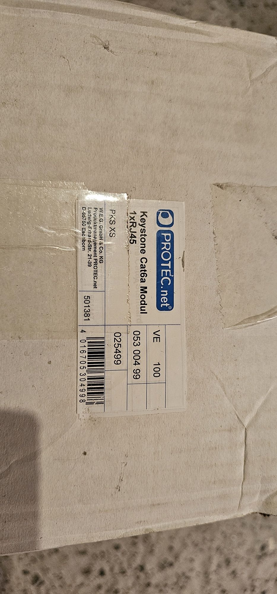 Keystone CAT 6A  100szt  moduł RJ45