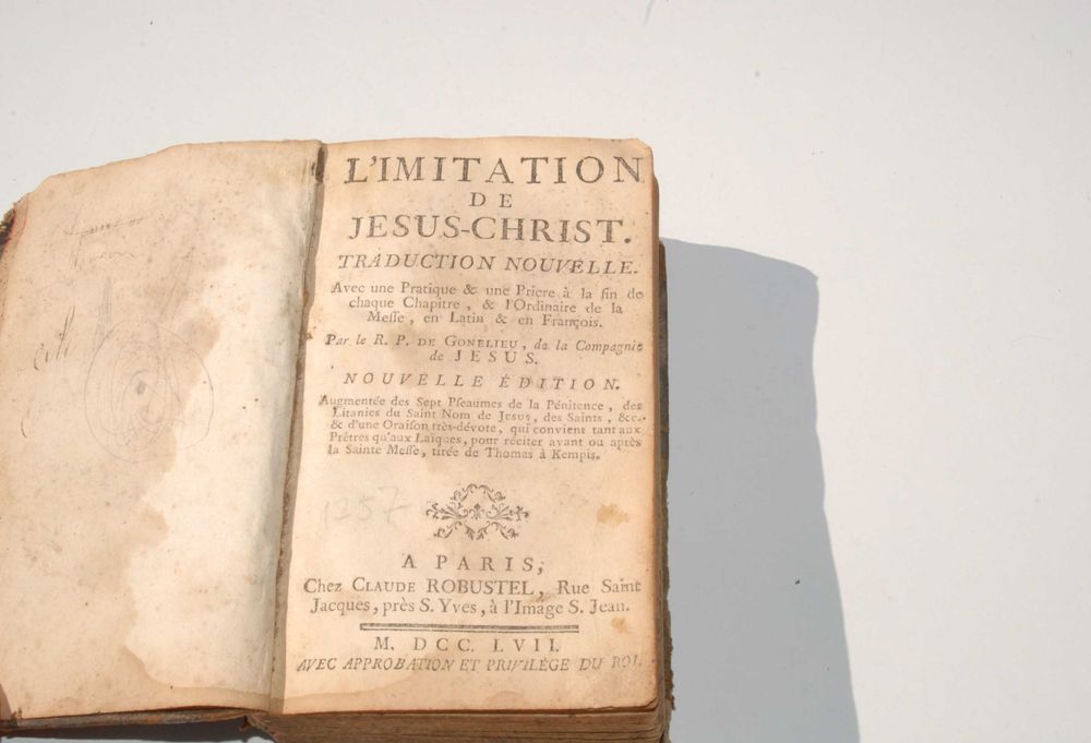 Stara Książka IMITACJA JEZUSA CHRYSTUSA 1757r antyk zabytek