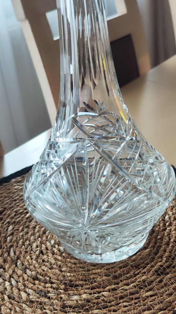 Kryształowa duża karafka PRL piękny wzór karafka na alkohol whisky