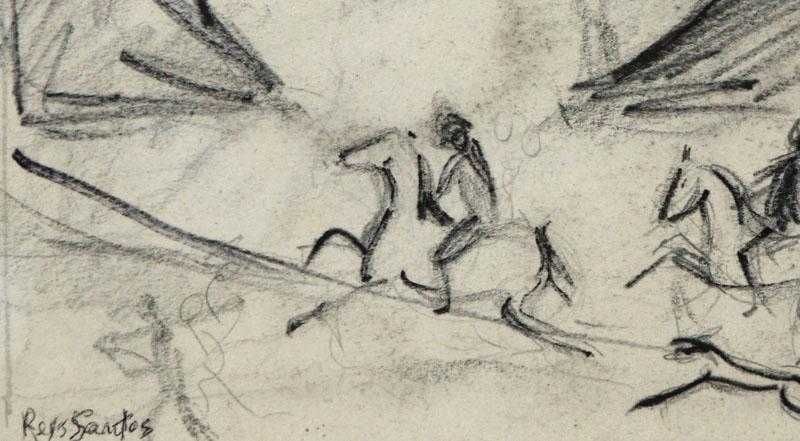 Manuel Reys Santos - Original - assinado e moldura