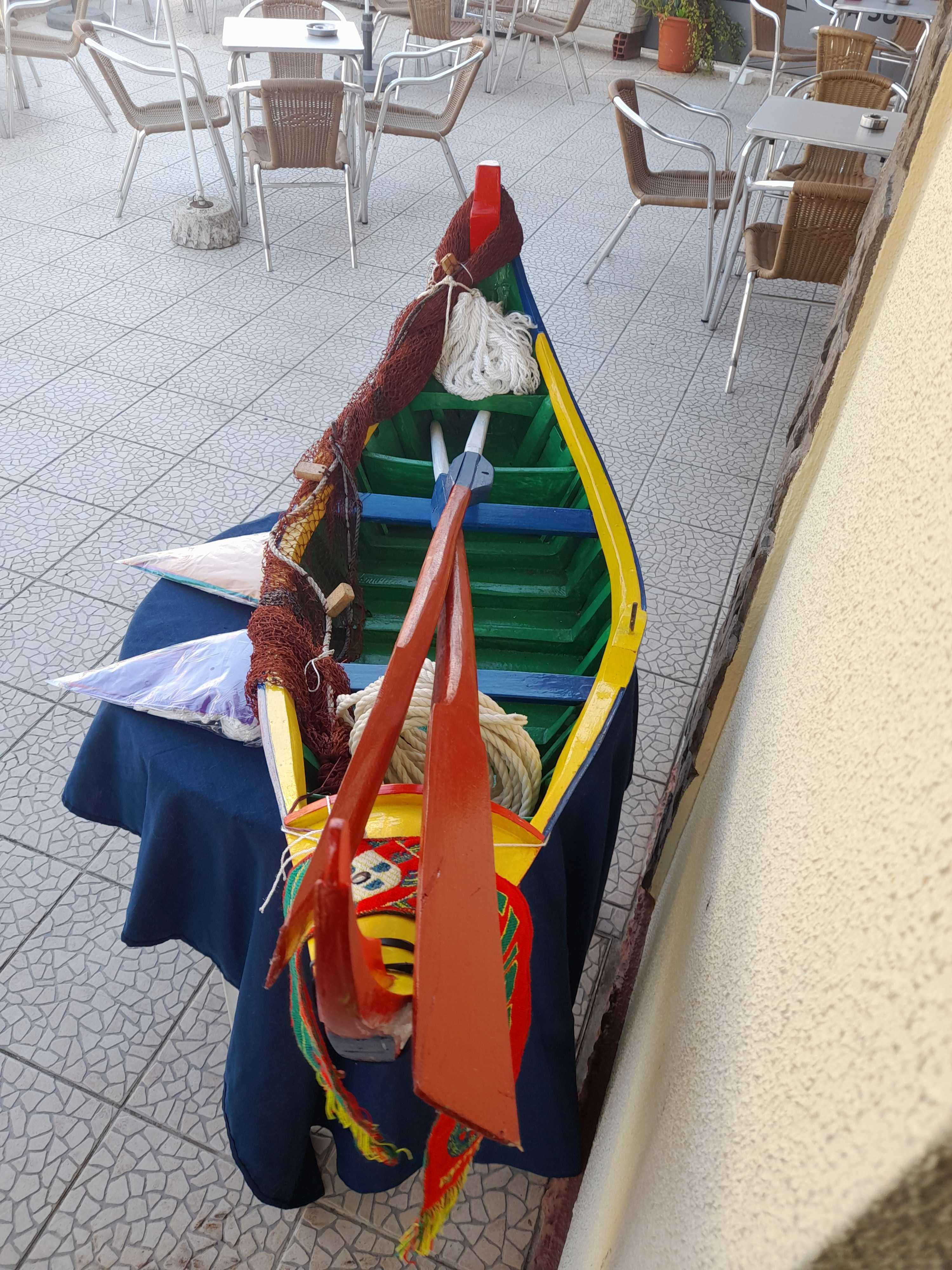 Replica Barco Arte Xávega coleção madeira artesanato pescador