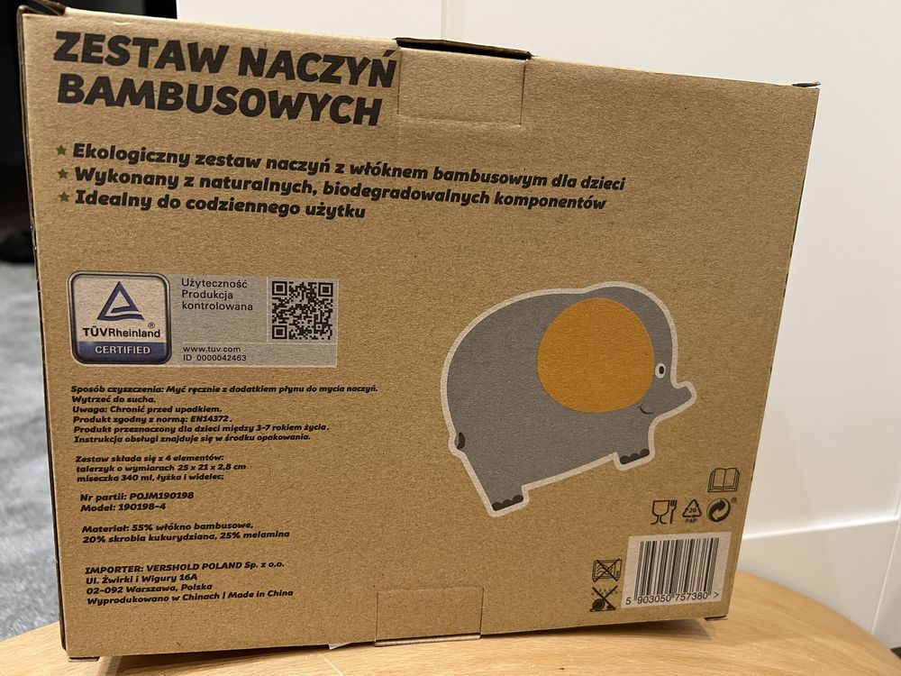 Zestaw naczyń bambusowych dla dziecka