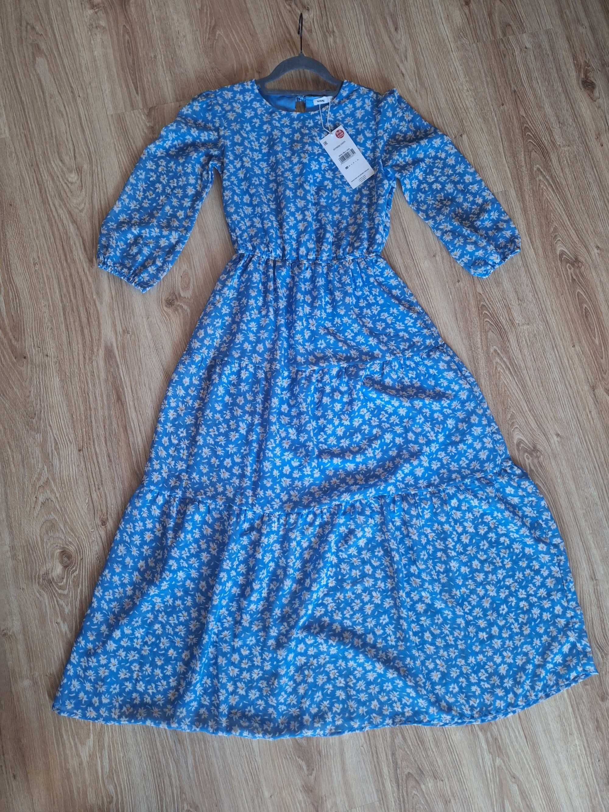Nowa sukienka w kwiaty maxi XS, S.