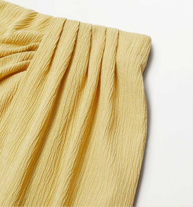 Mango spodnica midi z plisowaniem wiązan żółta pastelowa jak NOWA 36 S