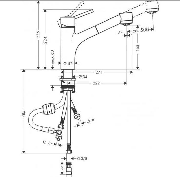 новий  Змішувач hansgrohe Talis S  для кухонної мийки, хром GROHE