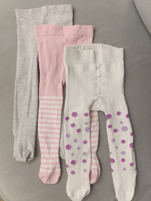 Rajstopki niemowlęce, dziewczęce 3szt, 0-6m