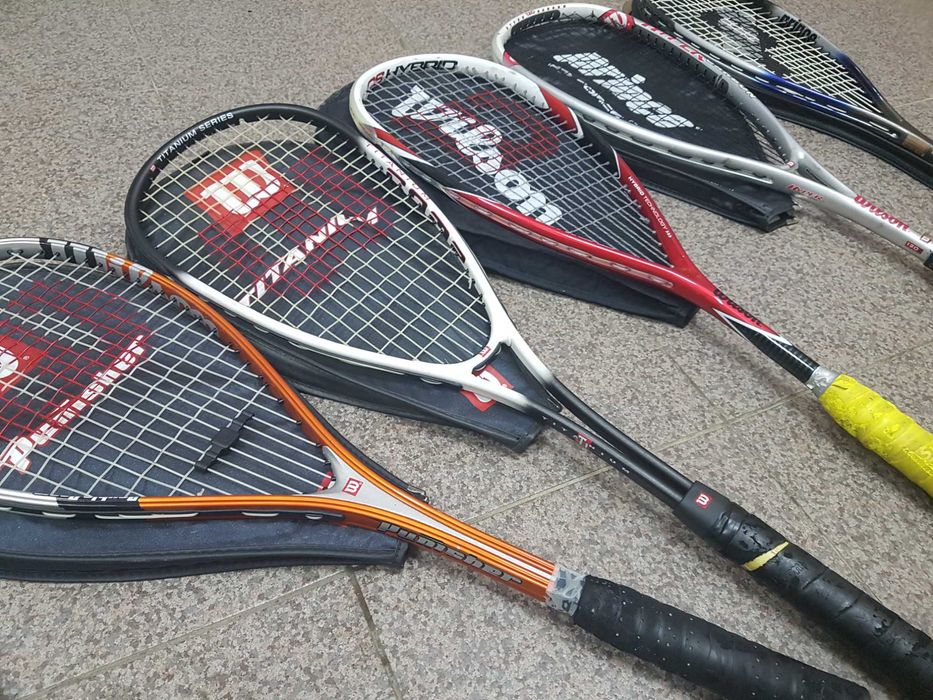 Prince, Wilson, Raquetes de Squash, tenis e badminton, lote de 13