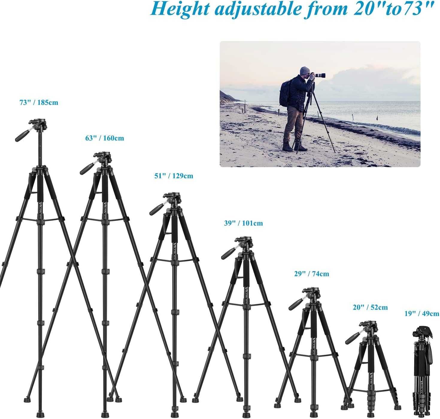 Wysoki Statyw Foto 185cm Do Aparatu Kamery Adapter Do Telefonu Lasera