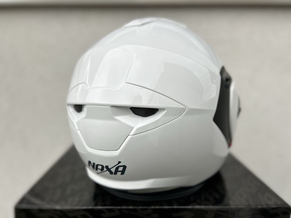 Kask motocyklowy modulowy NAXA FF1 rozmiar L 59-60cm Bialy, Szczekowy!