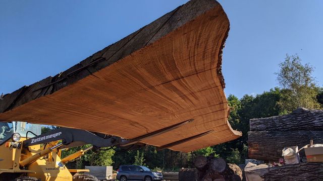 Blat dębowy monolit stół lite drewno loft live edge wood oak