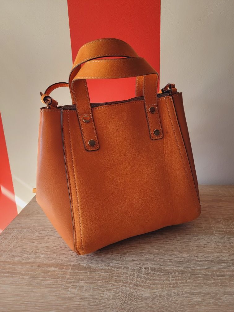 Pomarańczowa mała torebka na pasku h&m minaturowa torba shopper