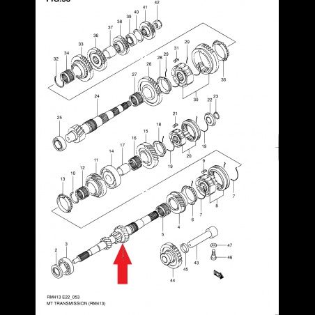 Veio principal da caixa Suzuki