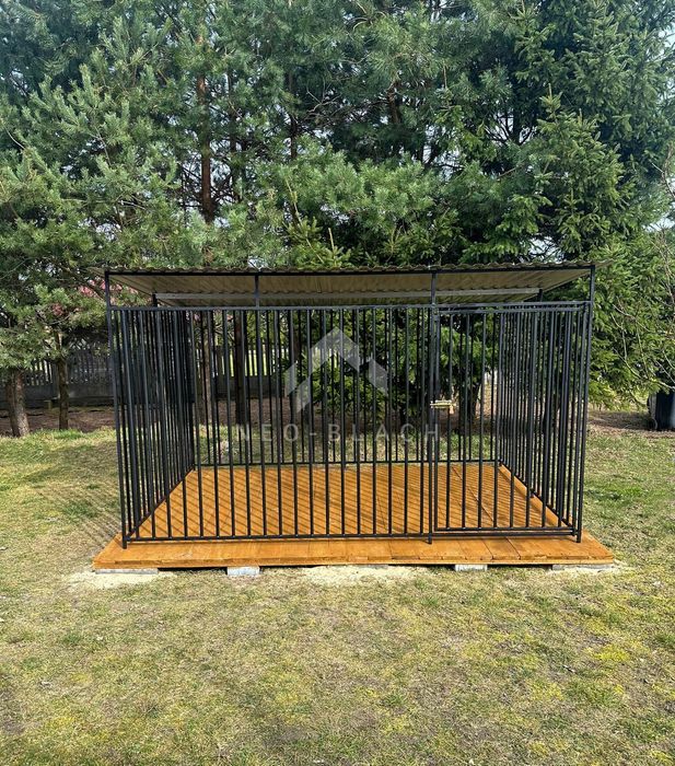 Kojec dla psa 3x2m  - Podłoga drewniana - Dach spad w tył  NB383
