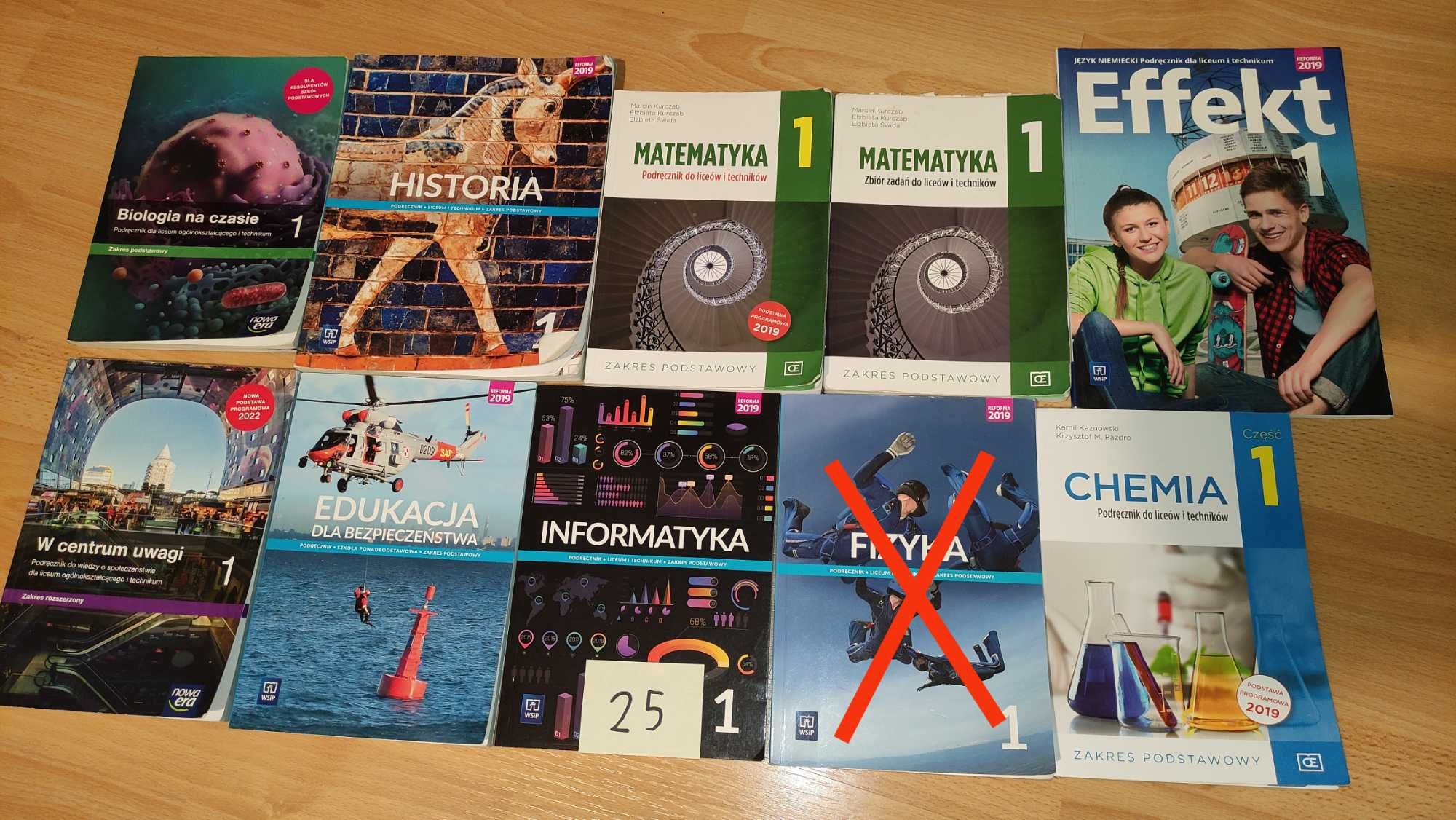 Podręczniki do liceum klasa 1, chemia, historia, niemiecki, informatyk