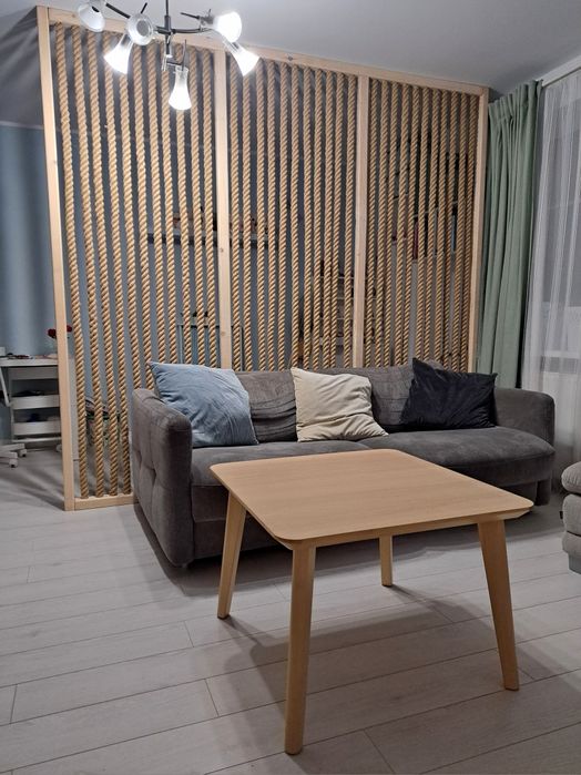 ** Ścianka działowa z lin jutowych i drewno naturalna loft nie lamel *