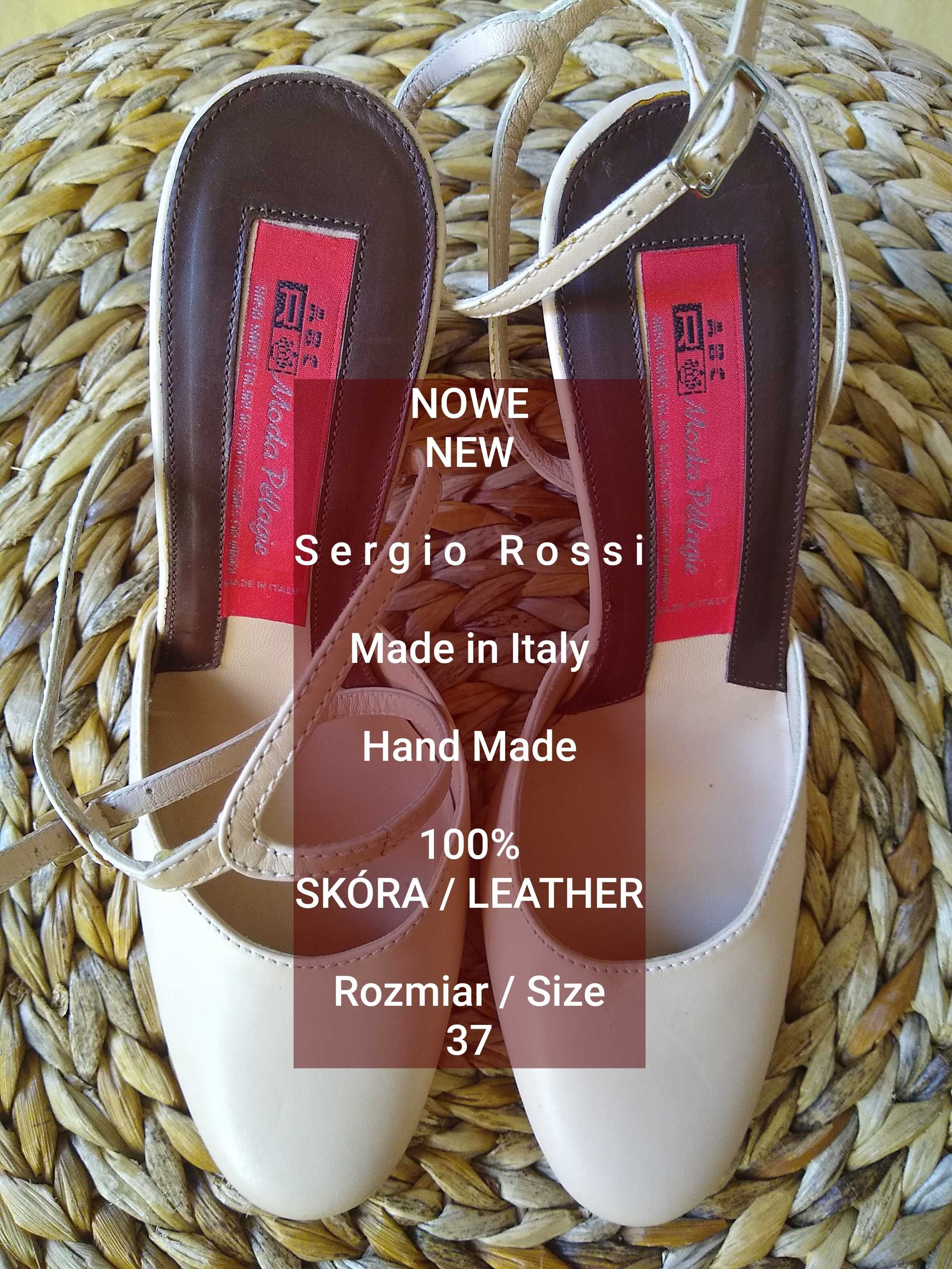 Sergio Rossi  Made in Italy Designerskie buty, 100% Skóra, Rozmiar 37