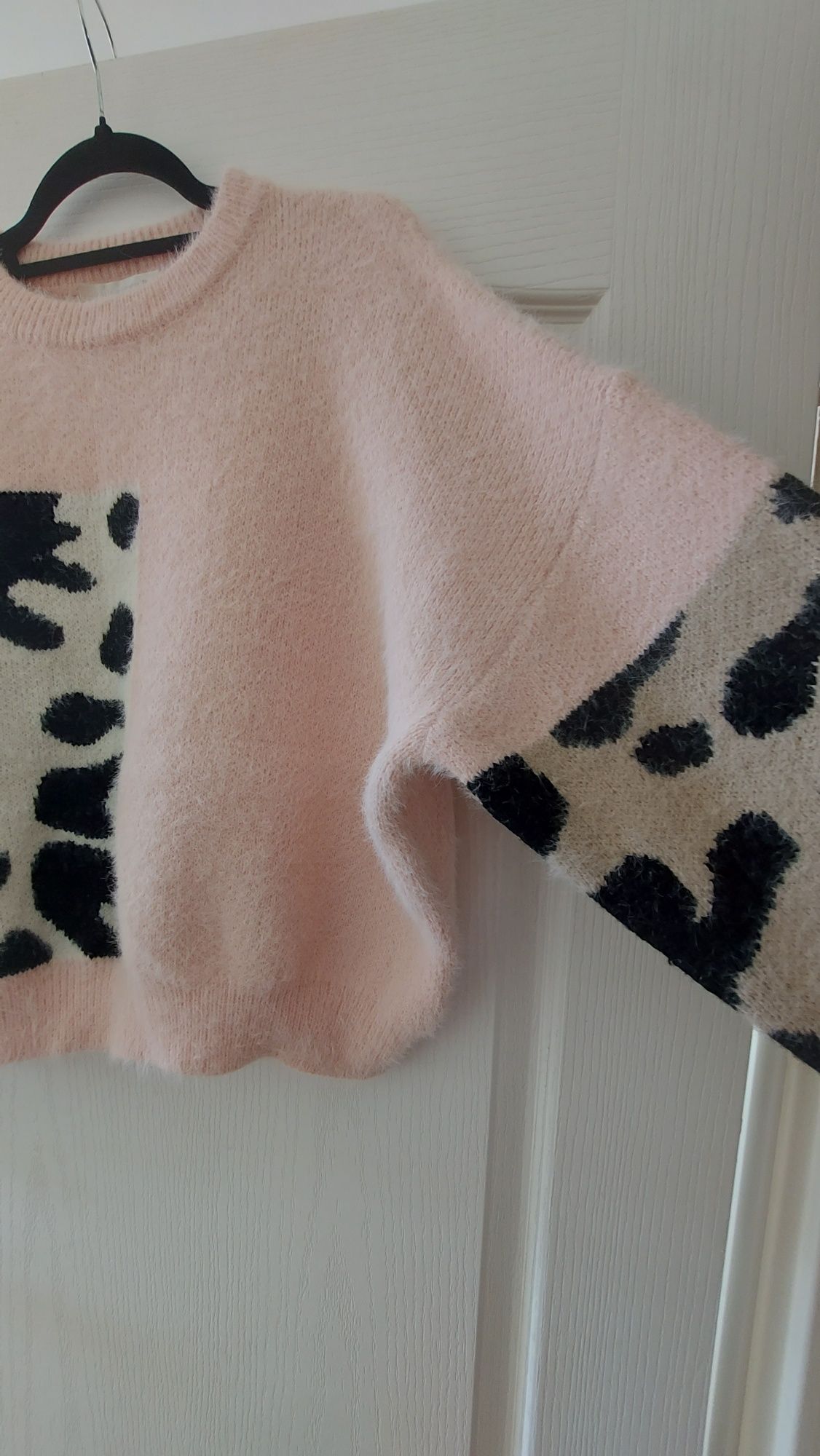 Sweter oversize pudrowy róż