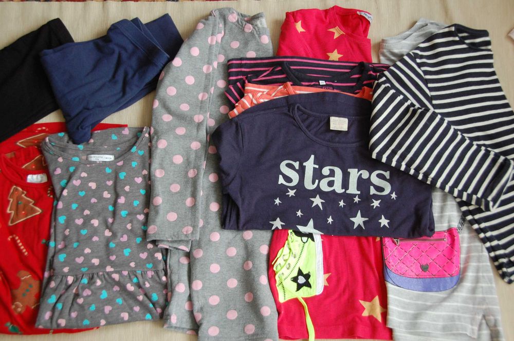 paka ubrań, rozm. 140 (12 elementów), dziewczynka