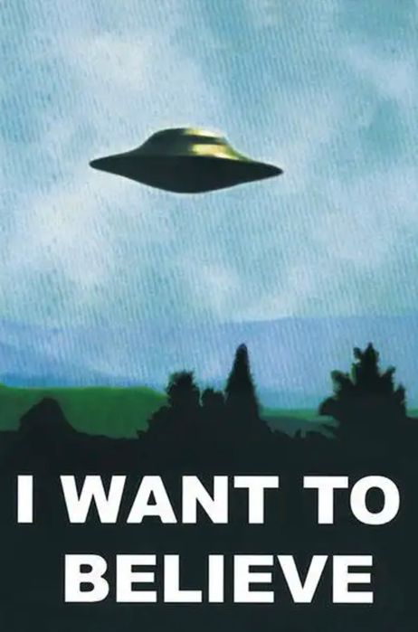 Plakat w antyramie "I want to beleive". 61/91,5 cm