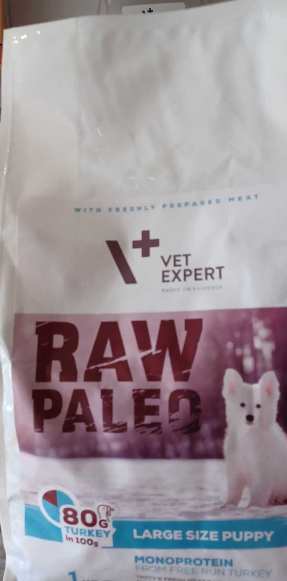 VET EXPERT RAW PALEO Large size PUPPY 5 kg + gratis szampon