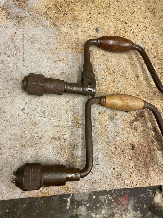 Wiertarka reczna, swider reczny 2 sztuki, antyk