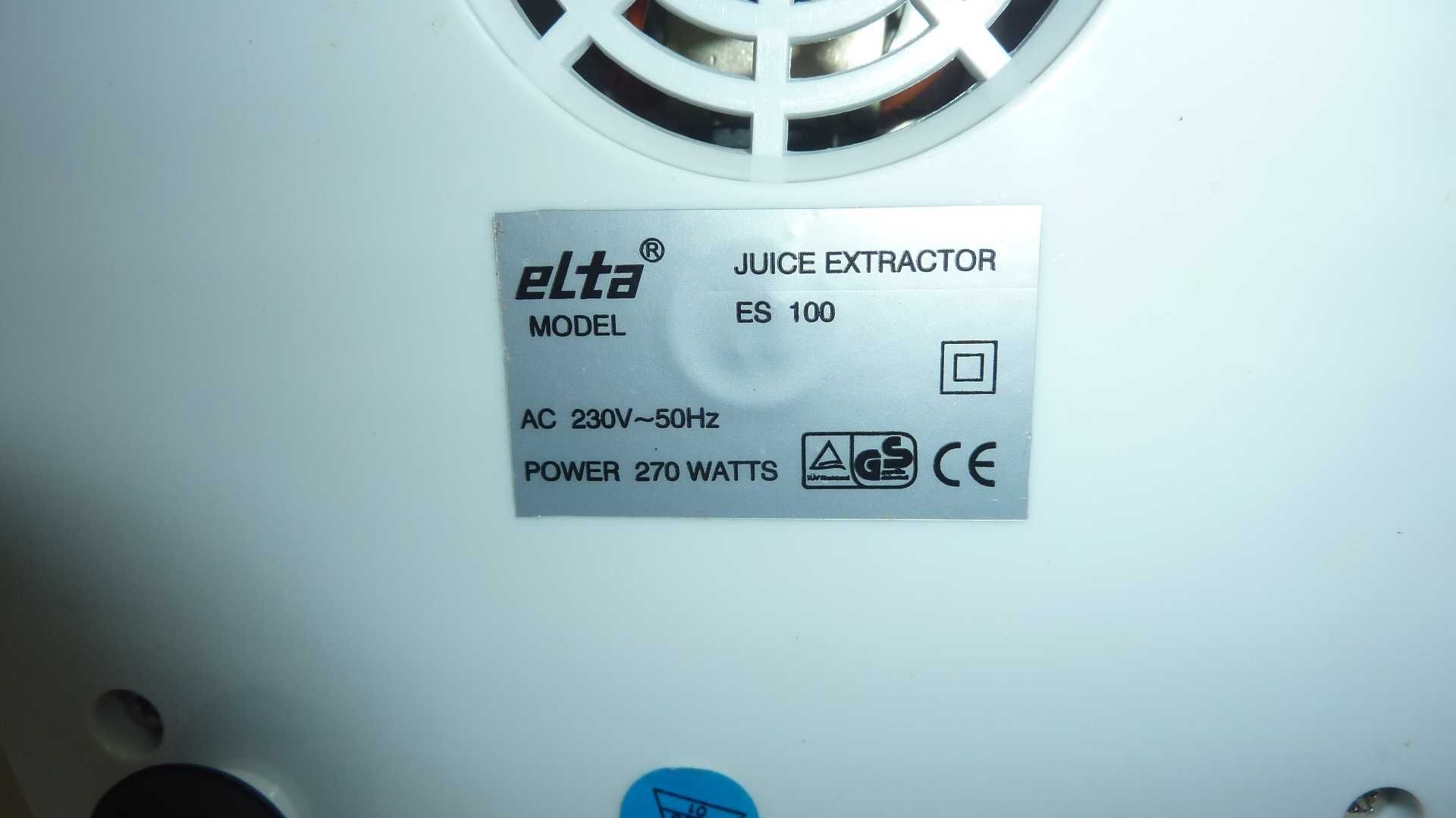 Sokowirówka ELTA ES100.Moc 270 wat,nieużywana,kompletna,100%sprawna.