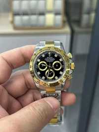 Rolex daytona 4130 srebrno-złota / tarcza diamentowa