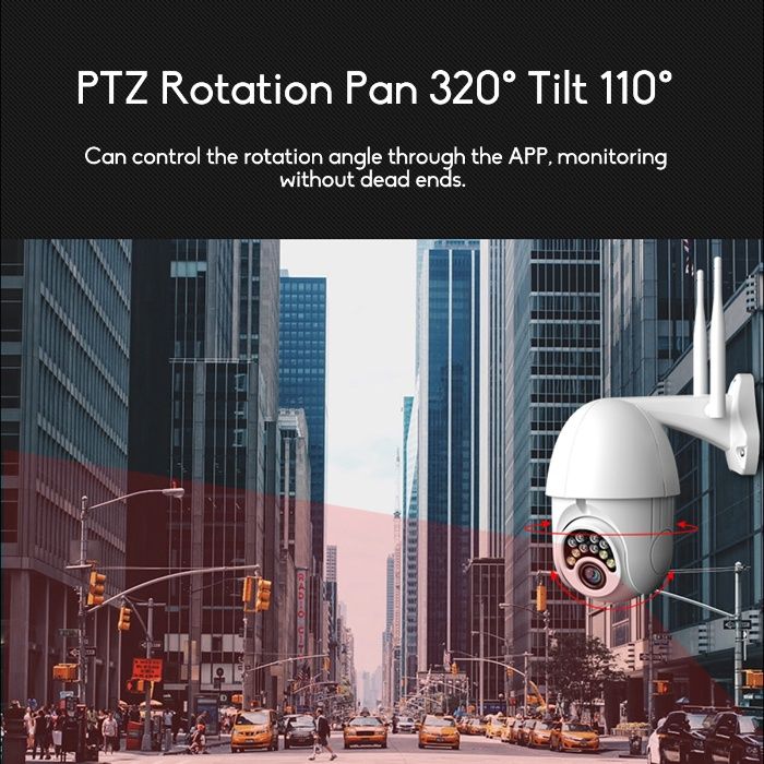 Camera Vigilância Wireless FULL HD 4X ZOOM Prova de Agua Visão Noturna