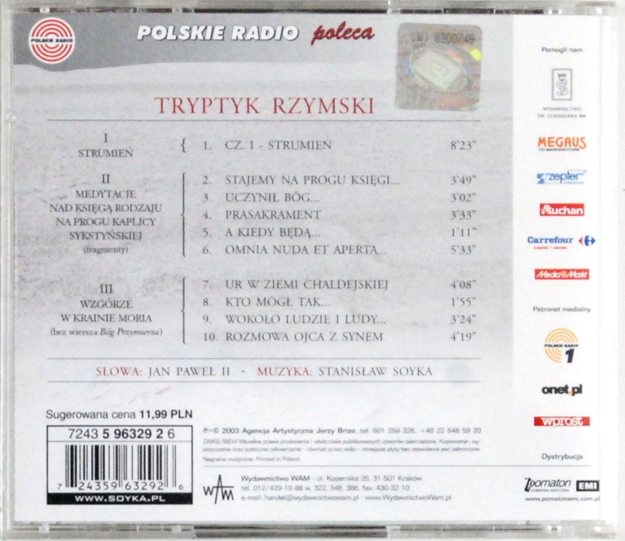 (CD) Stanisław Soyka - Tryptyk Rzymski s.BDB