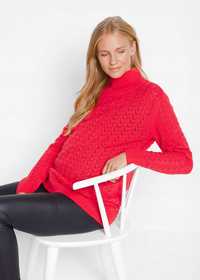 B.P.C sweter ciążowy czerwony ażurowy r.36/38
