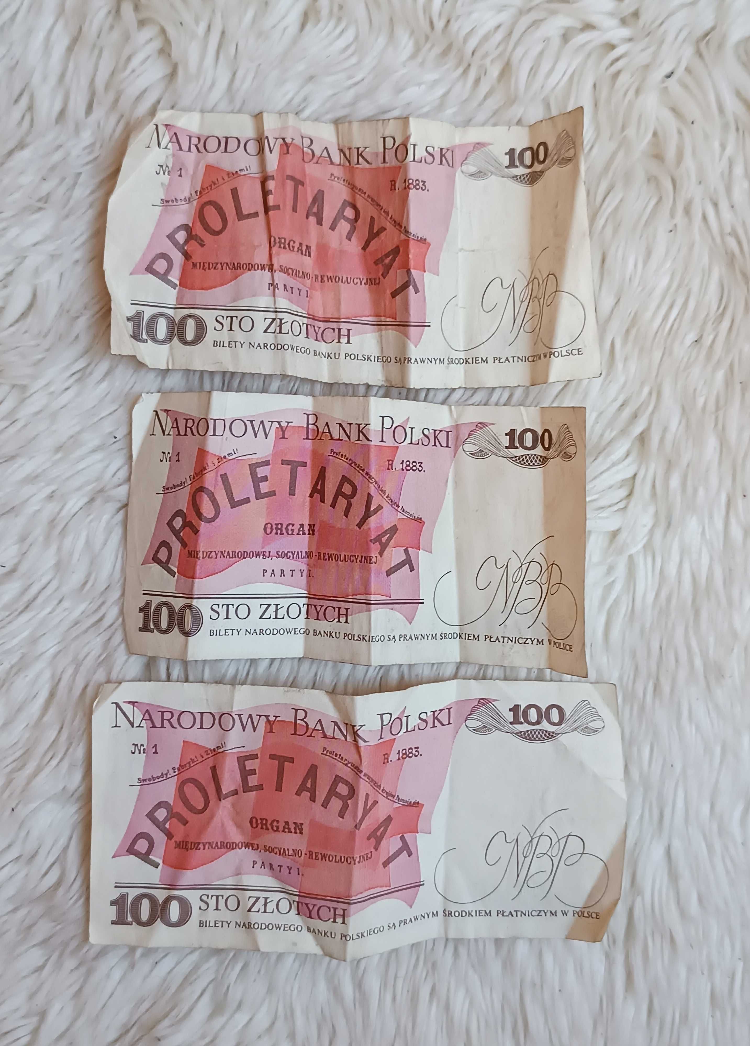 Stare banknoty PRL Narodowy Bank Polski 100 sto złotych proletaryat 88