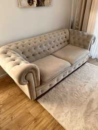 Sofa chesterfield rozkladana  welur