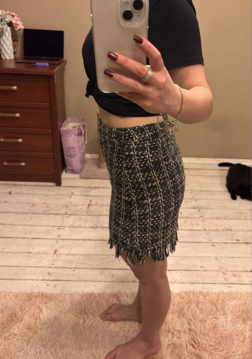 Спідниця твідова, юбка в клітинку розмір С/М