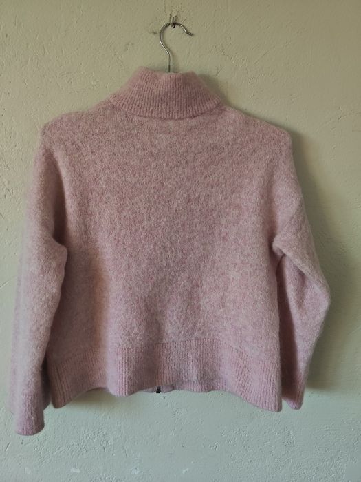 Selected femme S wełniany pudrowy sweter kurtka