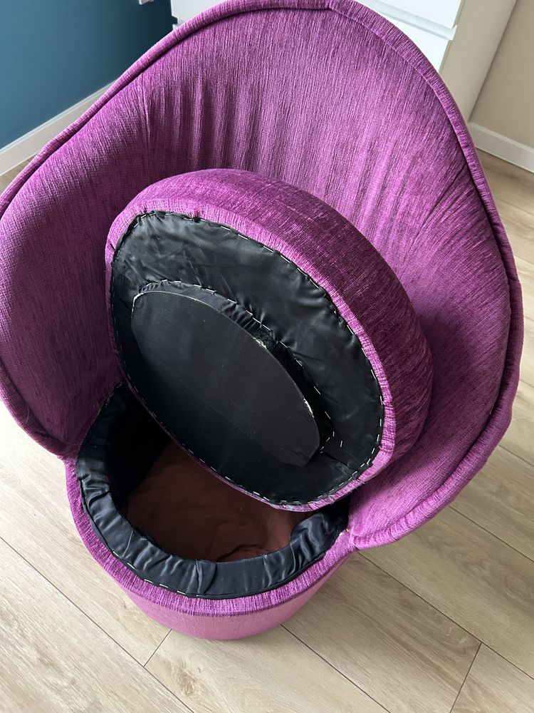Fotel kubełkowy fiolet