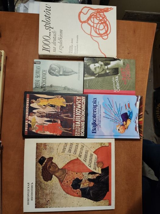 6 książek Bajkoterapia 1000 splotów na drutach i szydełkiem Osiecka