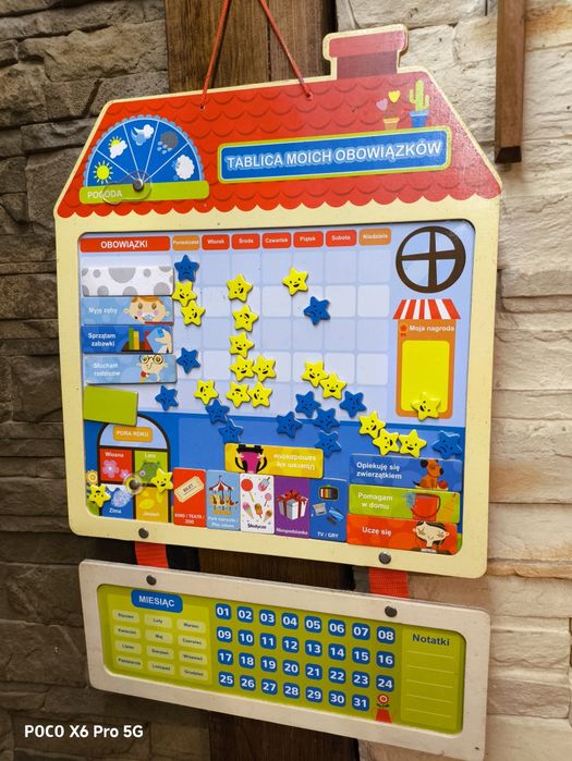 Tablica motywacyjna tablica obowiązków dla dzieci
