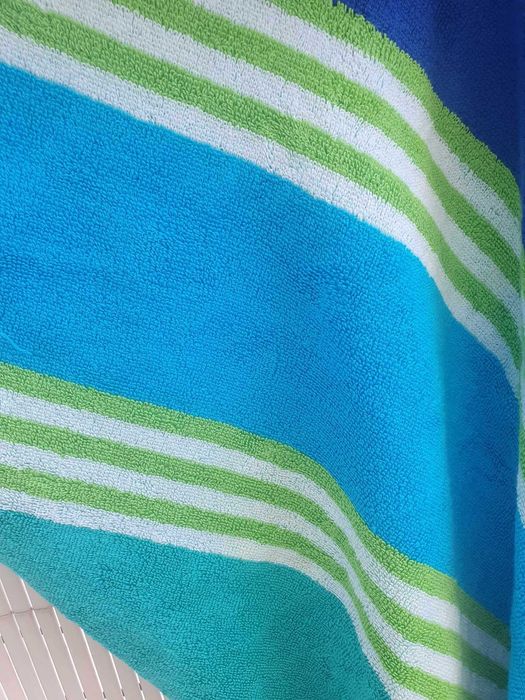 Toalha praia azul e verde