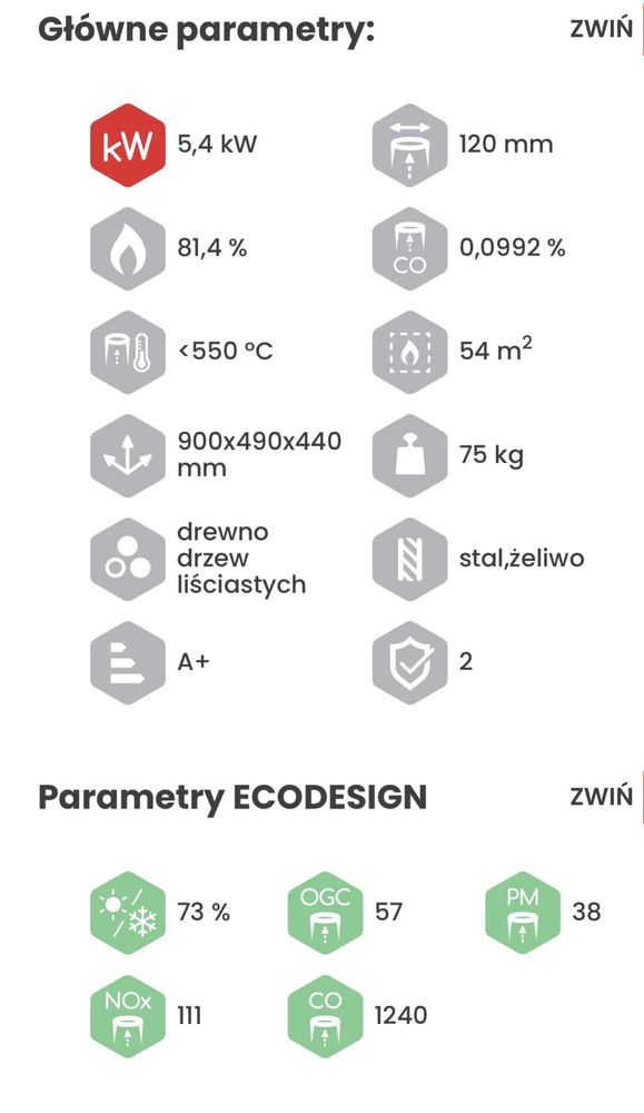 Piec kominkowy Nordflam Merido 5,4kW