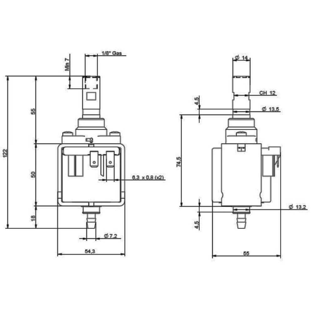 Помпа вибрационная ULKA EX5 48W 230V 50Hz / латунный выход