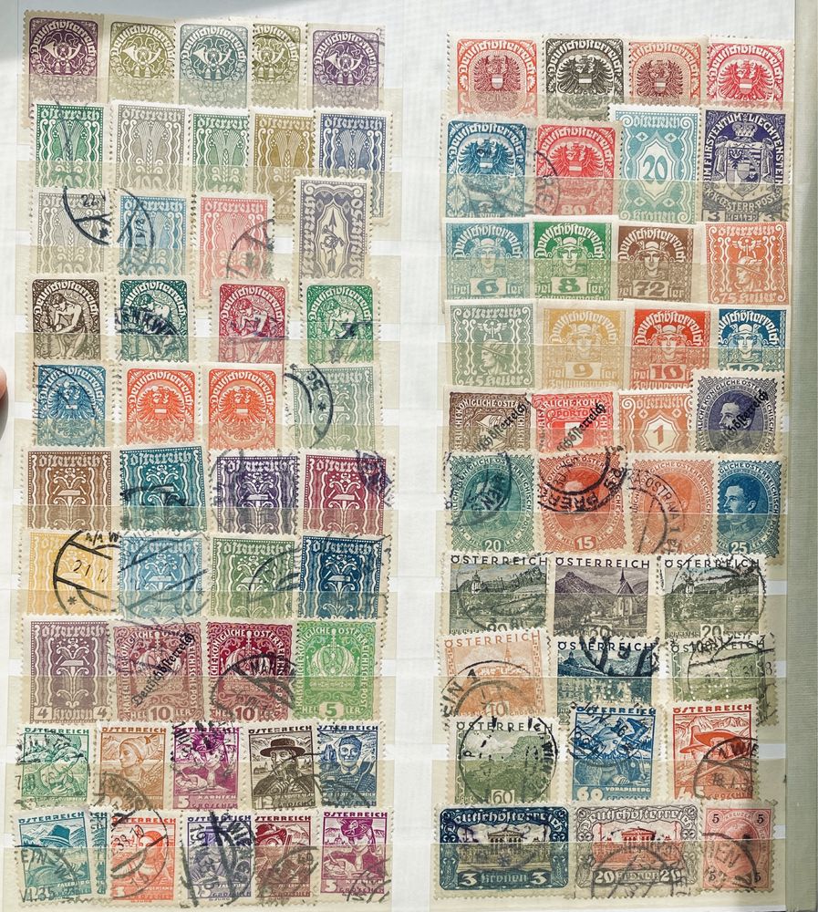 Подборка старинных марок Австрии