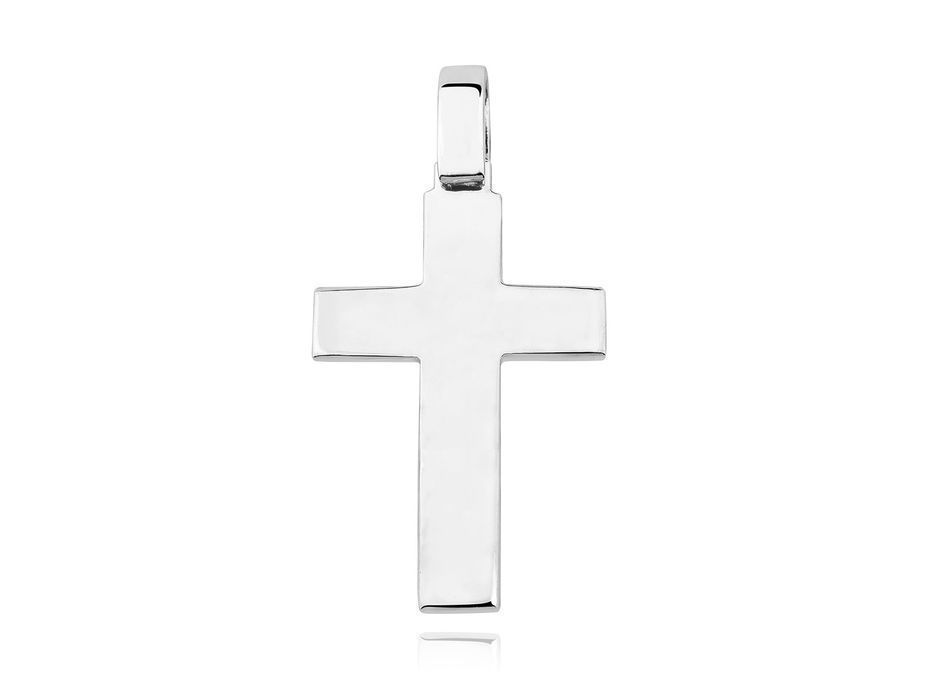 Elegancki Gładki Srebrny Krzyżyk Krzyż Połysk Ks0182C2