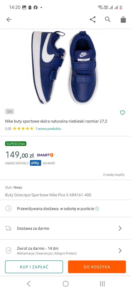Nike pico 5  buty sportowe 18cm