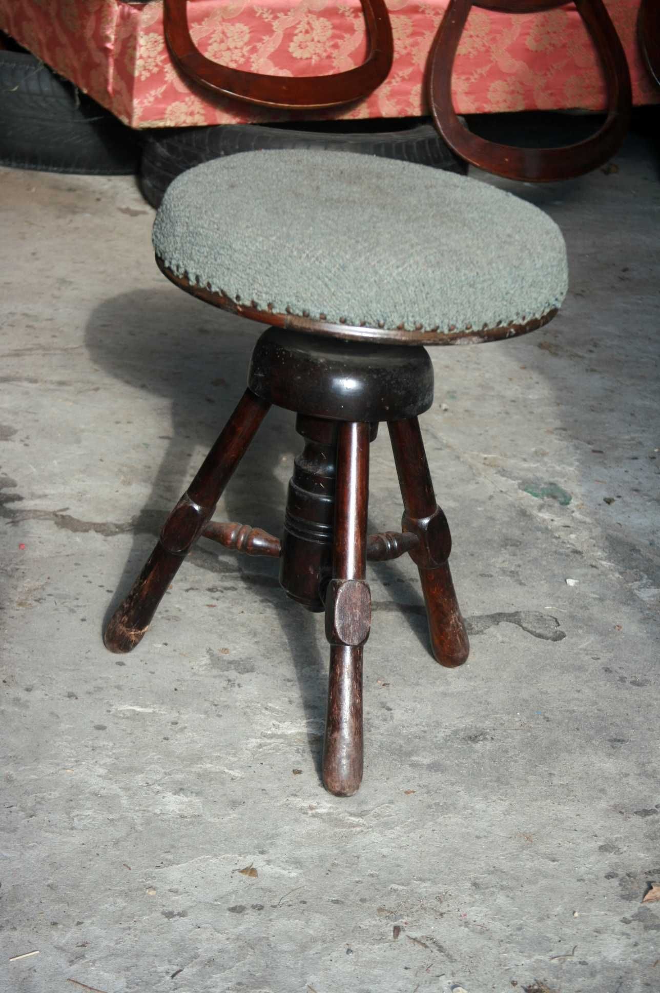 taboret stołek do pianina fortepianu antyki starocie