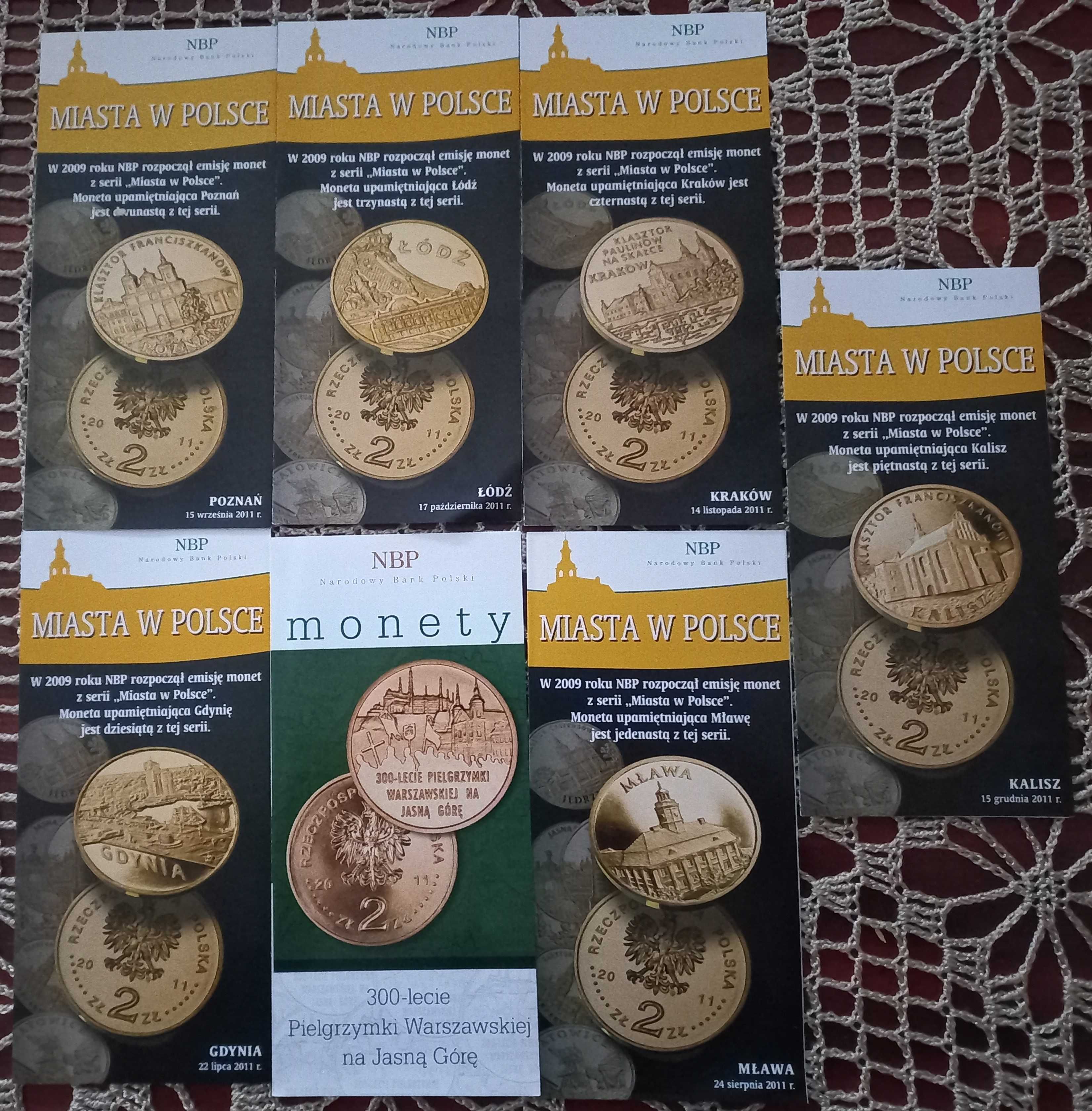 Komplet monet okolicznościowych  srebrnych i 2 złotowe 2011 r Okazja T