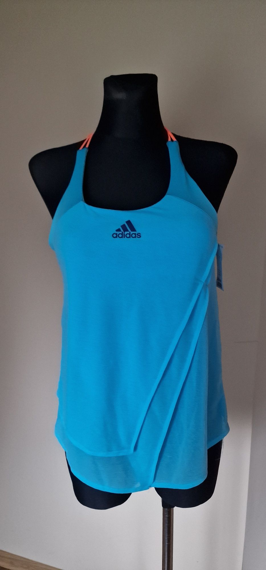 Adidas Koszulka Tenisowa Melbourne Tank Samba Niebieski Pomarańczowy B