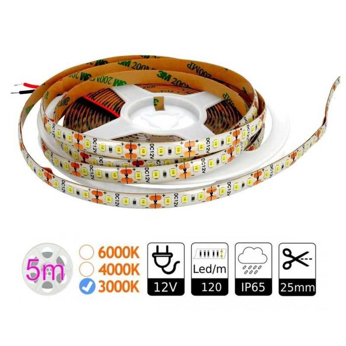 Fitas de Led 12V DC (3000K-6000K) 5m (Autocaravana/Campervan)